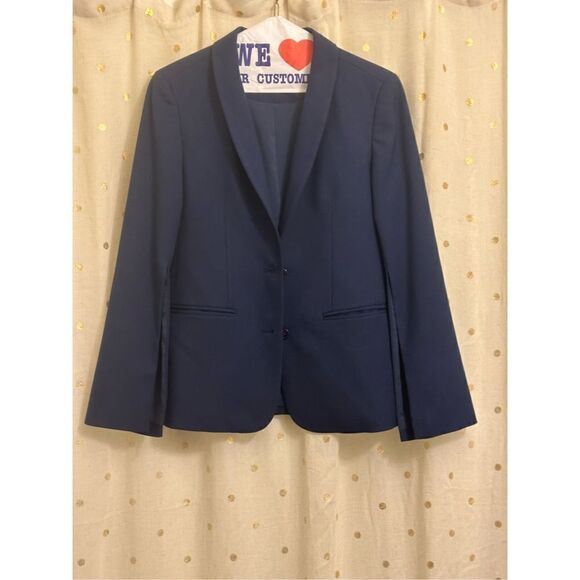 Pre- Loved - Ava Slit Sleeve Blazer - Small/ Navy Blue - Picture 7 of 16